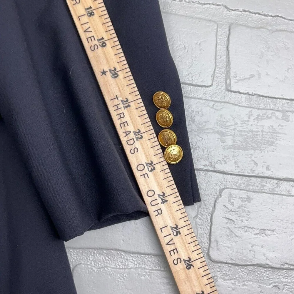 Jos A Bank Blazer Men 41R Blue Gold Shield Button Executive Classic‎ Wool Jacket